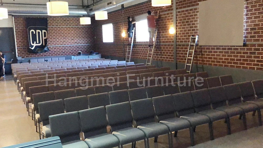 High Quality Hotel Furniture Stacking Metal Prayer Auditorium Dining Used Chairs for Church