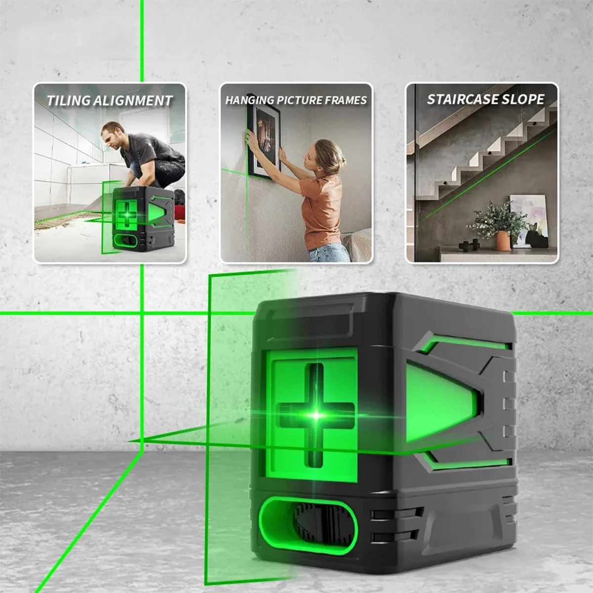 Tiles construction tools mini leveling instrument machine outdoor green beam cross line spirit nivel laser for sale