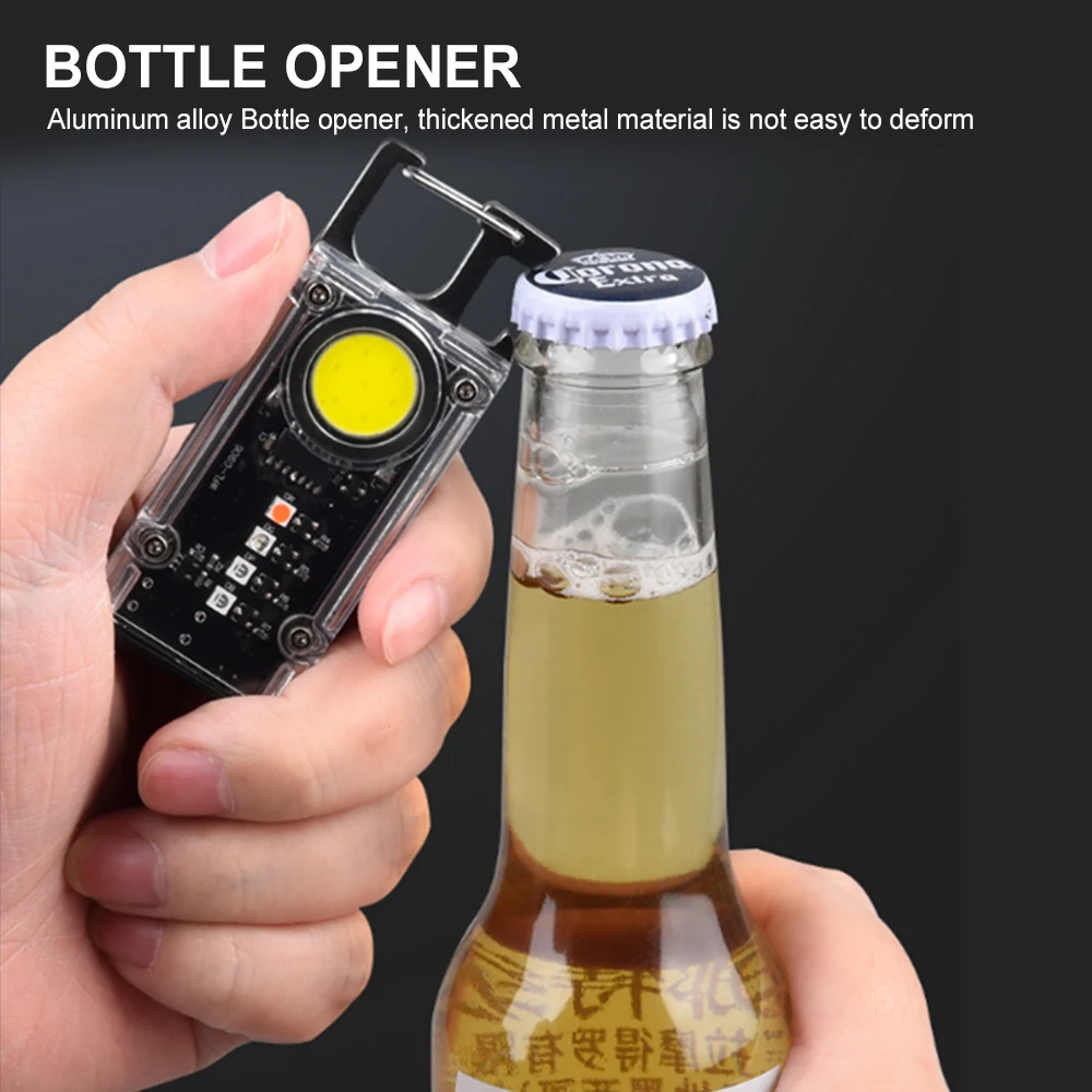 Asafee Portable EDC mini COB+LED Key Chain Light Type-C rechargeable Keychain Flashlight Torch