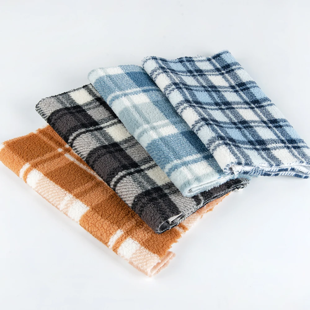 Factory Sale Design printed super soft shu velveteen 100% Polyester Textile Sherpa Fleece Fabric for Garment