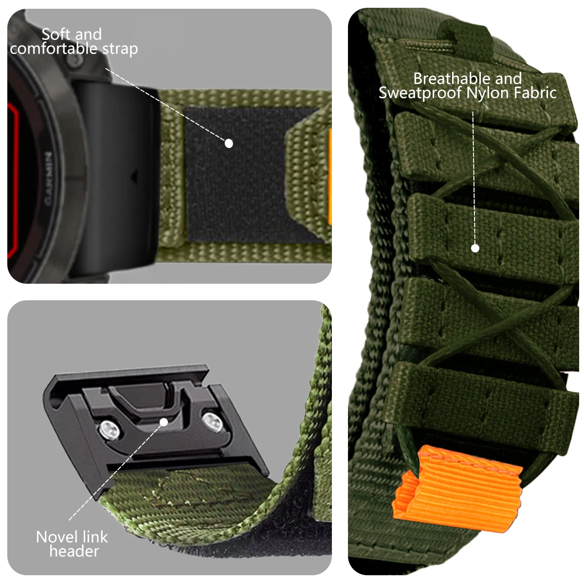 Quick Fit Nylon Strap For Garmin Fenix 7 7X 6 5 soft breathable Outdoor sports band for Garmin 22mm 26mm watchband Accessories