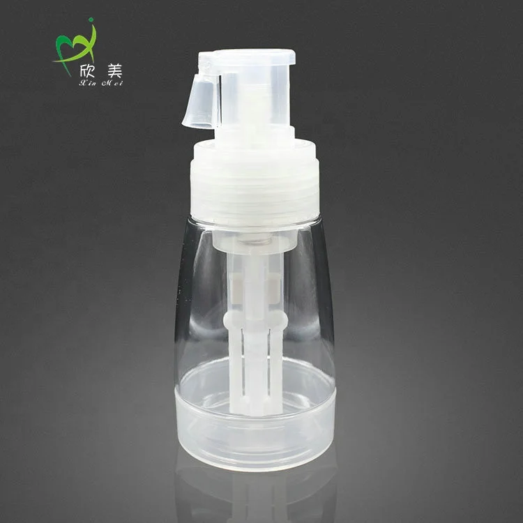 180ml Clear Plastic PET Skin Care Baby Talcum Dry Shampoo Powder Spray Bottle With Dispenser Pump