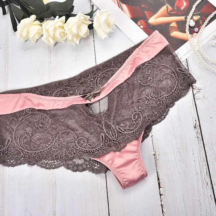 Professional Designer Service Mid-Rise Shiny Sheer Satin Panties for Women