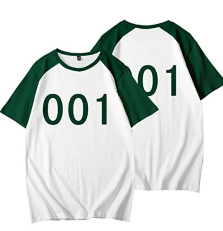 Ready Stock Cosplay Costume Merch Green Jacket Uniform Hoodie Tshirt Clothes Red Jumpsuit Boss Mask Squid Game