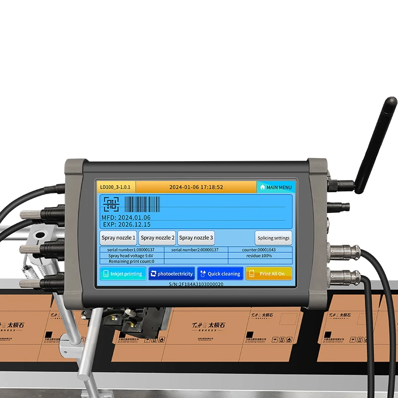 MASIJET New Automatic TIJ Multilingual Inkjet Printer Cardboard Box Expiration Date Graphic Logo Encoder  Label Printing