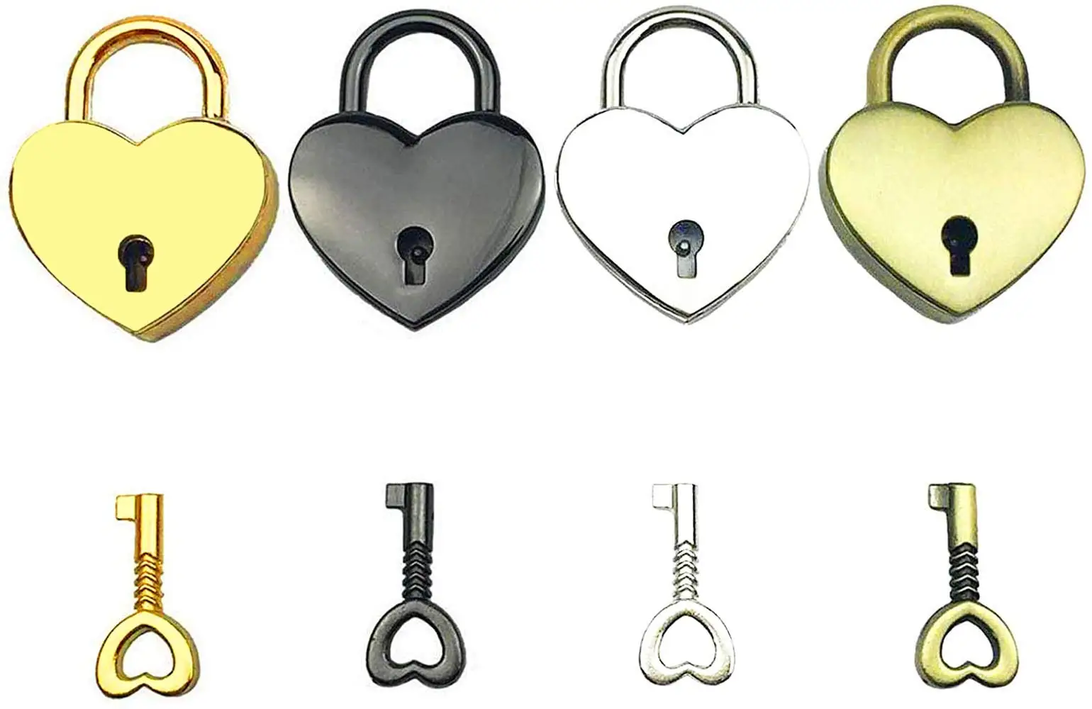 Custom heart shape padlocks and keys fingerprinting smart tuya practice art craftsman ship brass rose gold suitcase disc padlock