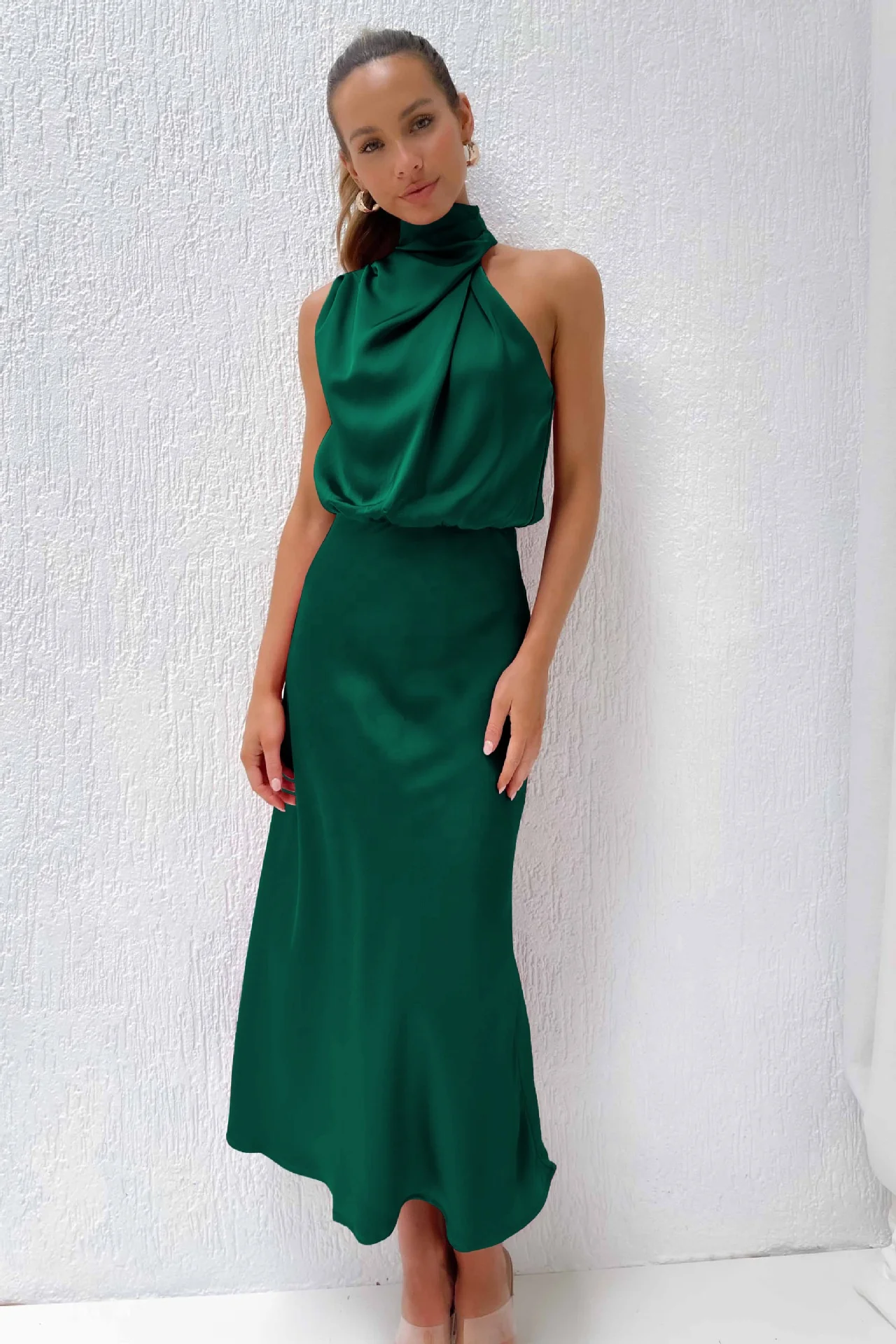 2023 spring and summer hot selling new senior sense satin sleeveless dress fashion elegant evening dress