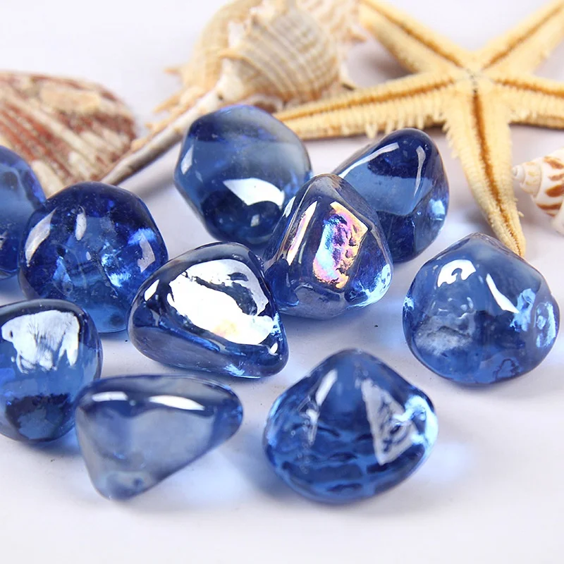 big discount 25mm diamond glass gems for firepit luster glass marble for landscaping wall treatment