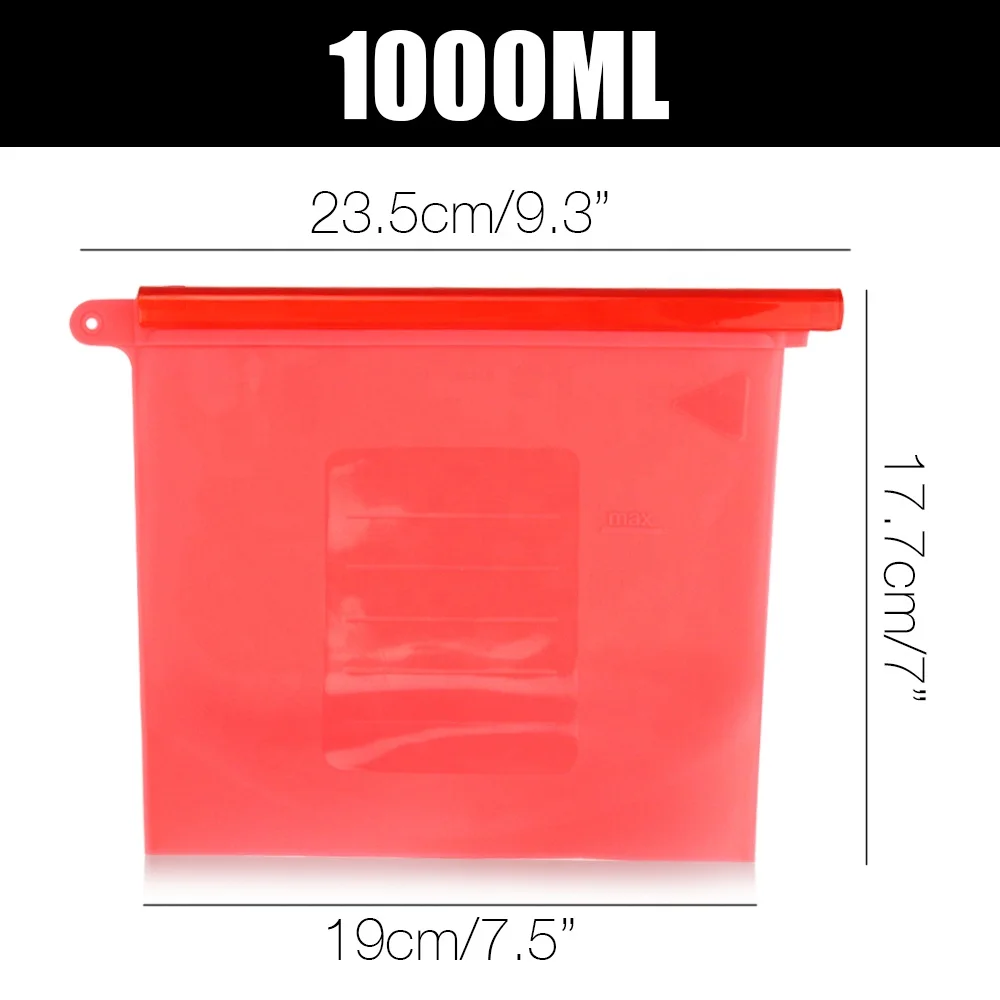 BPA Free Plastic Container Freezer Gallon Size Zip Snack Lunch Bag Reusable Silicone Food Sandwich Storage Bags