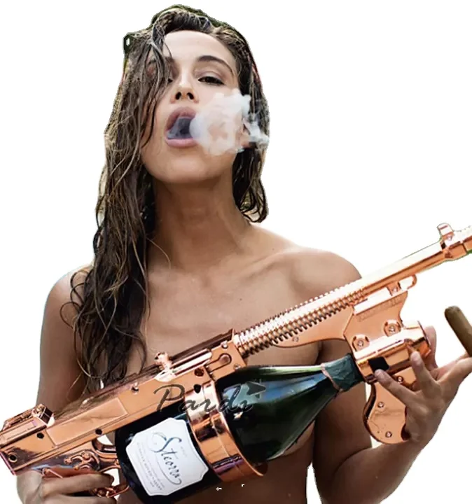 Champagne Gun Holder Event Supplies Display Shelf Champagne Bottle Holder Champagne Wine Set Shotgun with LED Lights