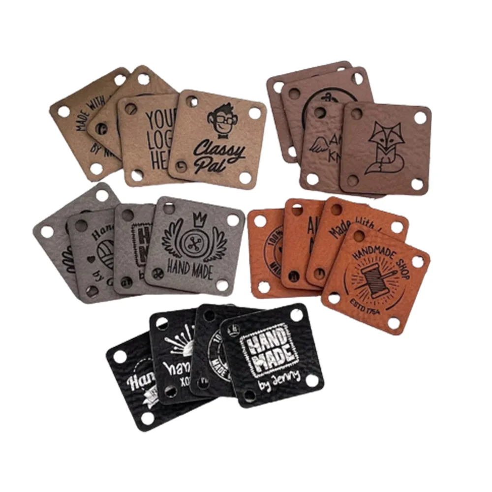 Textiles Fabrics Leather Labeling Brown Leather Logo Belt Custom Business Leather