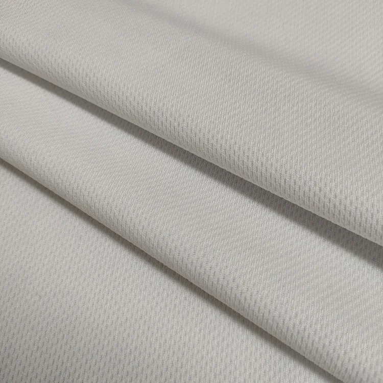 White Birds Eye Mesh Knit Fabrics 100% Polyester Two Way Stretch Sportswear Power Mesh Fabric