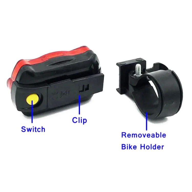 
5 LED Bicycle light bike rear light outdoor warning light waterproof red grlow lamp 