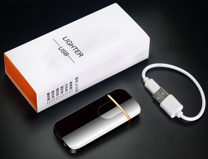  USB перезаряжаемая ветрозащитная беспламенная Электронная зажигалка ультратонкая прикуриватель сенсорная Индукционная