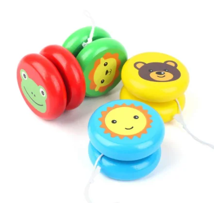 Colorful Animal Prints Wooden Yoyo Toys Kids Creative Yo Yo Toys For Children Classic Funny Yoyo Ball Toys Gift