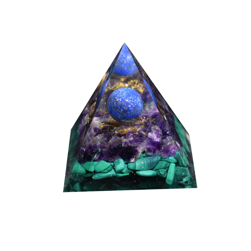
Handmade Orgonite Pyramide Crystal Sphere Quartz Pyramid Orgone Reiki Energy Healing Chakra Meditation 