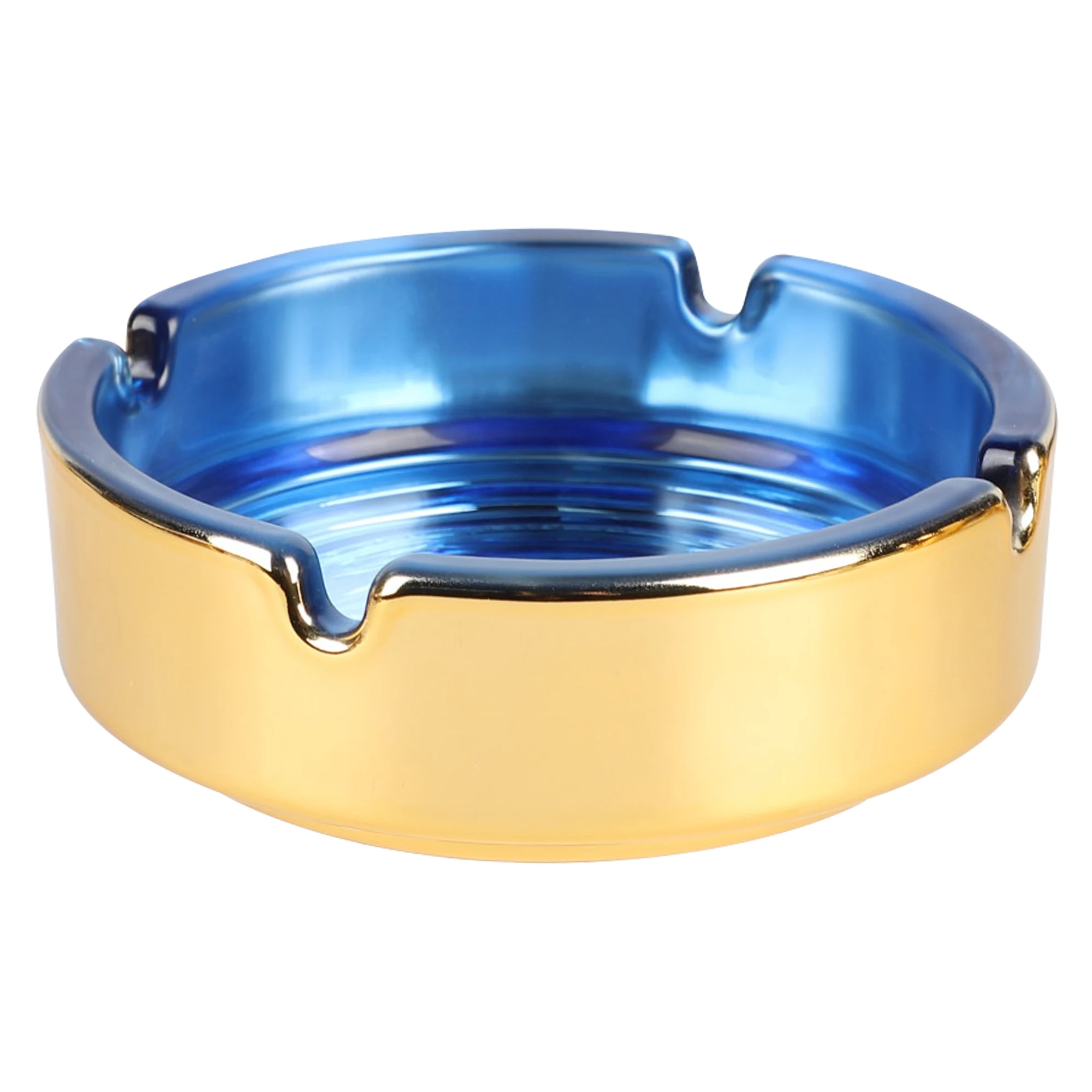 UKETA new high-end fashion table glass ashtray custom printed Logo creative advertising promotion round glass ashtray