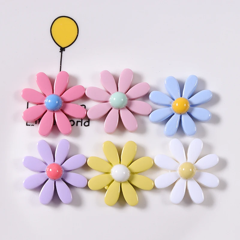 Supply DIY flat back resin cartoon cabochons charms beautiful flowers pendants for kids hair bow decoration parts