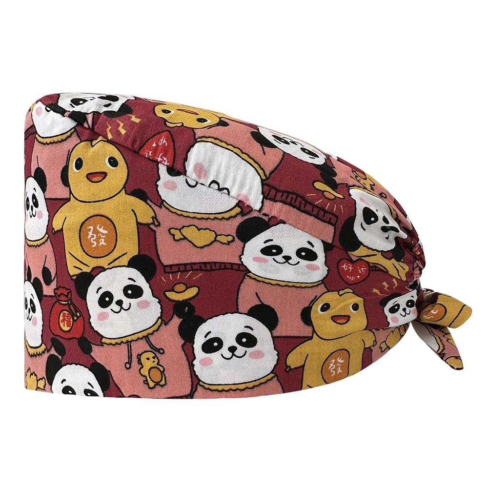 Custom Niaahinn Cotton Men And Womens Scrub Nurse Smile Face Hat Surgery Cap Medical Hat Scrubs Nursing Pet Shop Surgical Hat