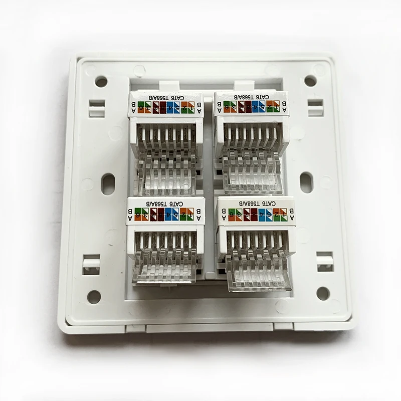 Made in China 86mm 4 port RJ45 8P8C Network Wall Face Plate