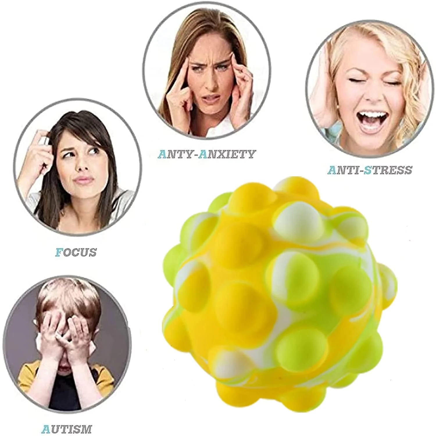 Push Bubble Squeeze 3d pop fidget Ball Bouncing Reliever Stress Ball Fidget Toys For Fidget Ball