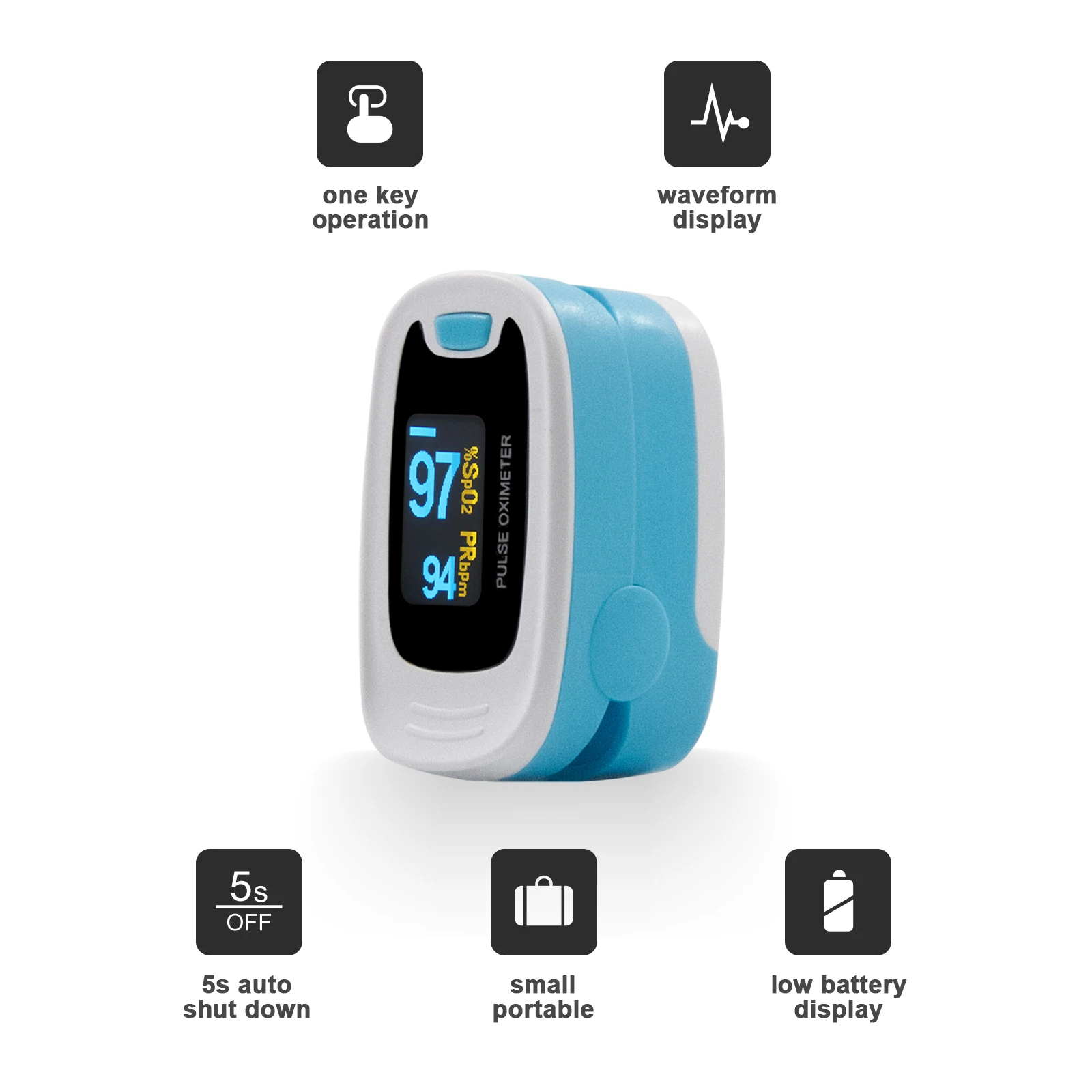 CONTEC CMS50NA Fingertip Pulse Oximeter Pulse Oxigen Meter Oximiter Sensor SPO2 Monitor Blood Oxygen