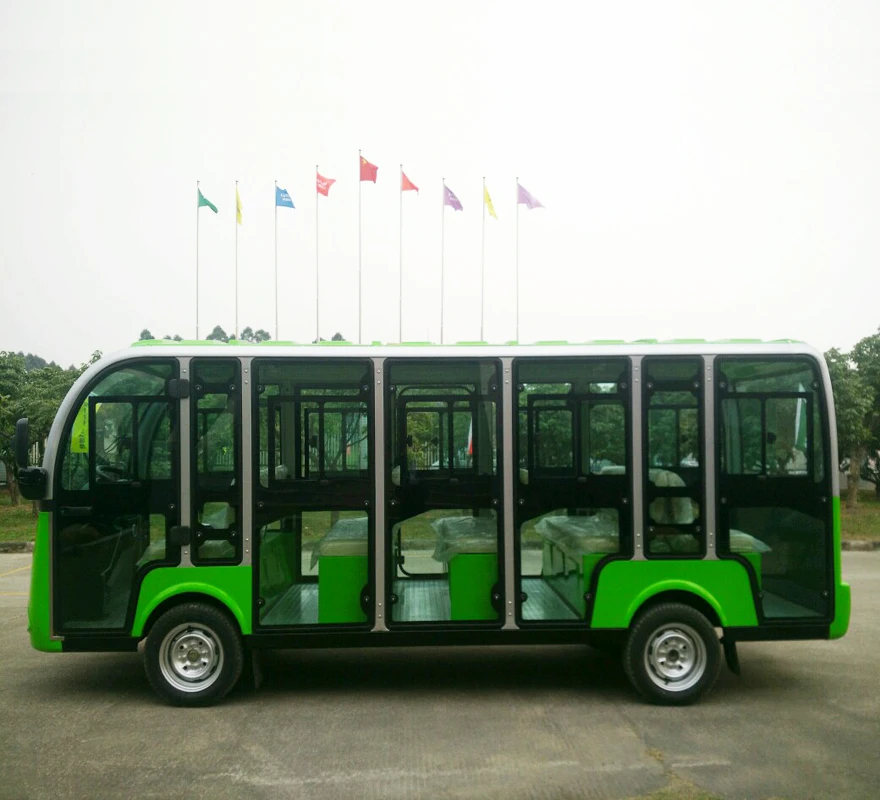 14 Seats Enclosed Tourist Bus Electric Sightseeing Car Shuttle Bus with CE