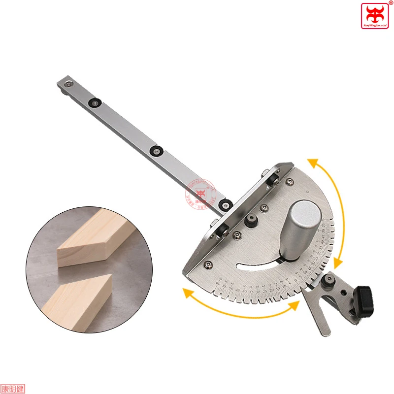 Woodworking Angle Miter Gauge Tenon Fence System T Track Push handle push ruler chute woodworking table saw band saw upside down