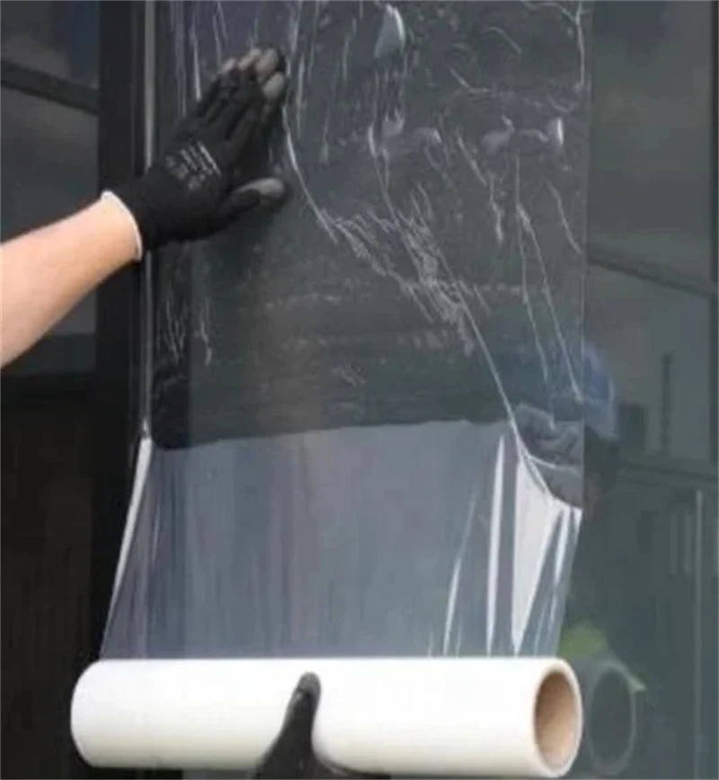 factory price strong toughness self-adhesive pe transparent protective film for window glass