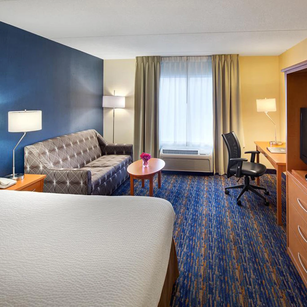 New Fashion Design High Quality Polyester CustomizedHotel Remote Control Smart Blackout Curtain Hotel Double Layer Drapes