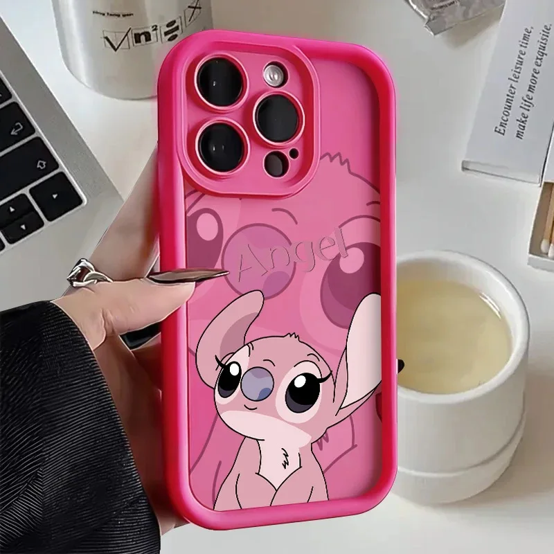 Cute Cartoon character Stitch and Angel drop proof phone case for iphone 15 14 13 12 11 plus/pro/pro max and for phone x/xs/xr