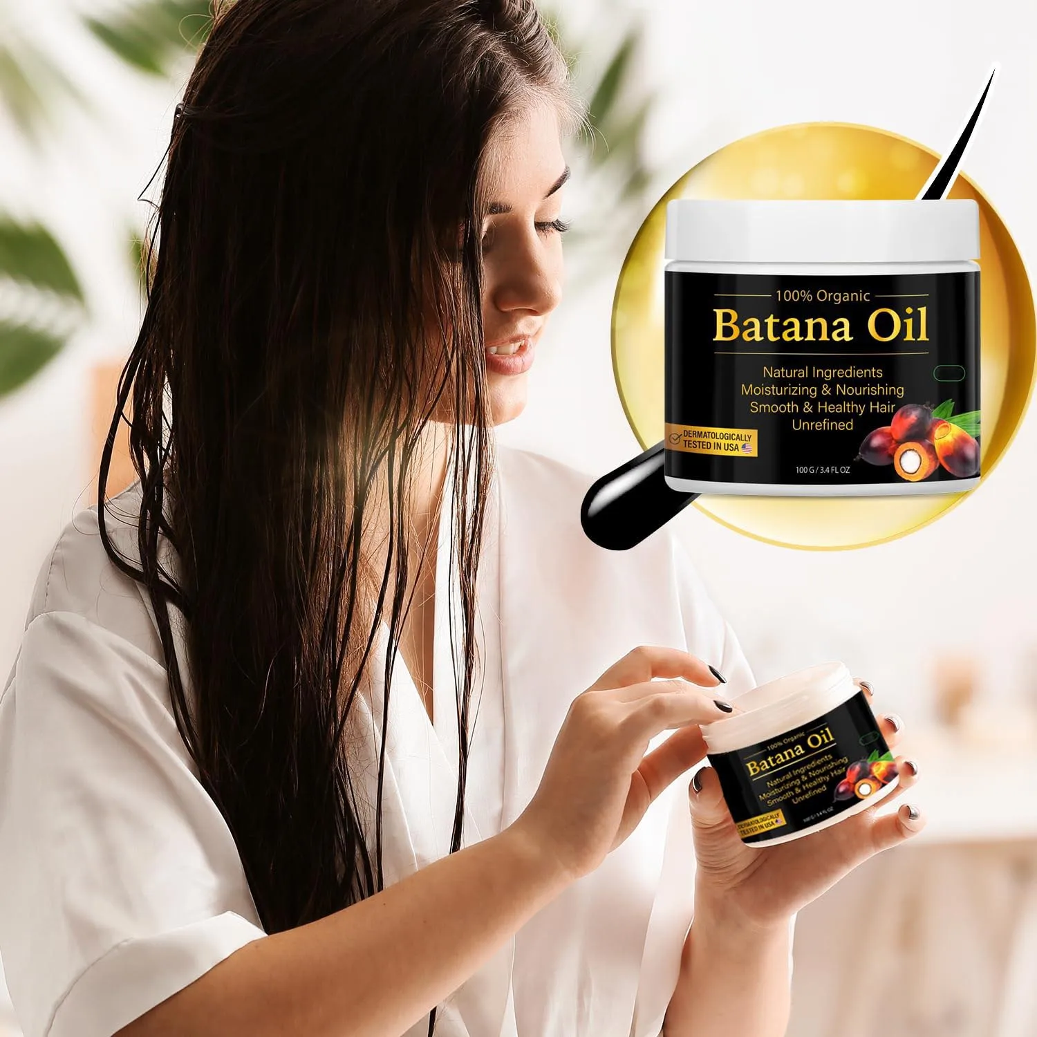 Batana Hair Care Oil Nourishes Moisturizes Repairs Damaged Hair Improves Frizzy And Split Ends Smooth And Shines