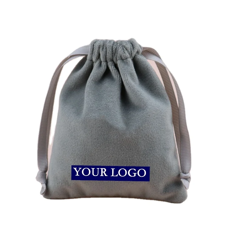 Flannel Jewelry Bracelet Packaging Ribbon Drawstring Chic Velvet Pouch for Wedding Favor Gift Bags Packing Storage Jewelry Pouch