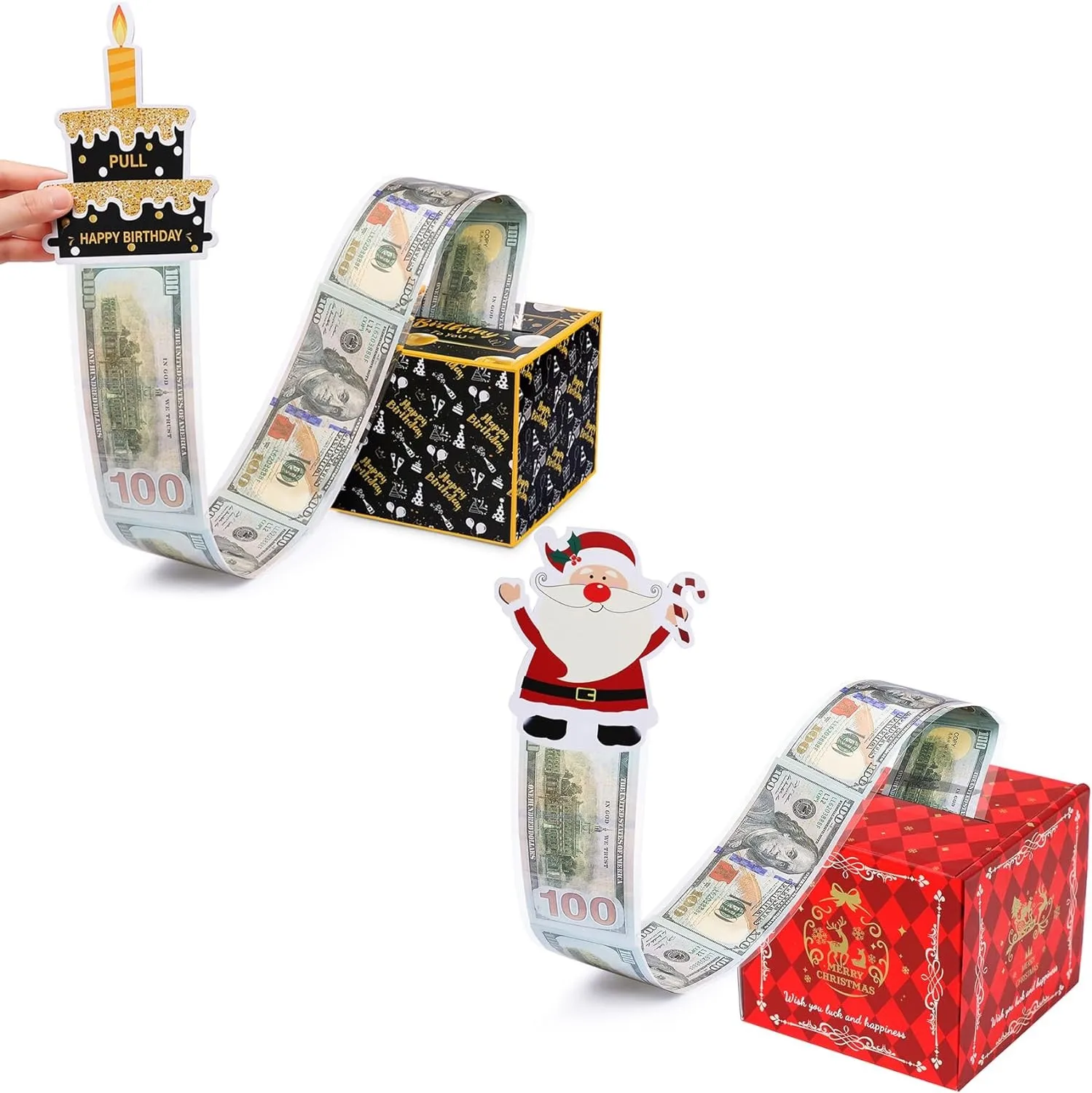 Cash Pull Funny Money  Surprise Paper Gift Box Happy Birthday Christmas New Year Anniversary Valentine Eid Gift Boxes