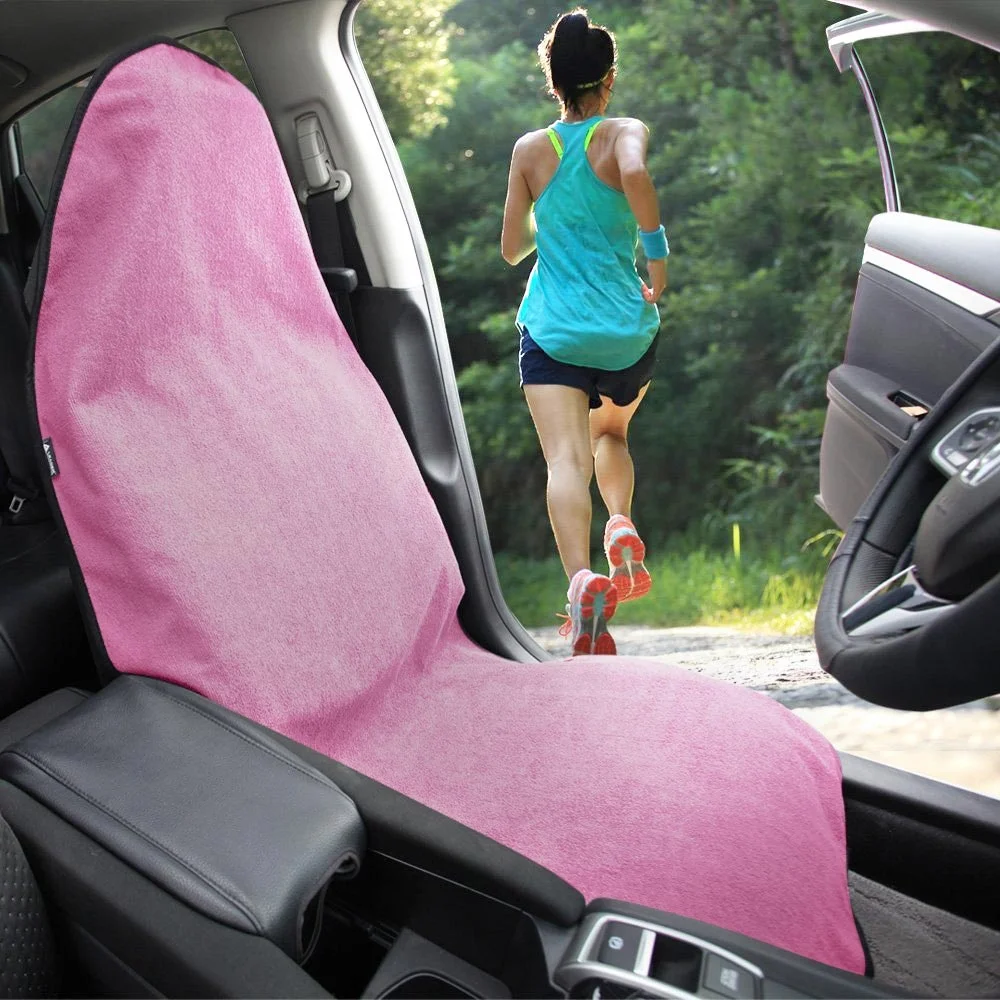 Universal Fit Car Seat Protector Waterproof and Non-slip Sweat Towel Front Car Seat Cover for Truck SUV Sedan