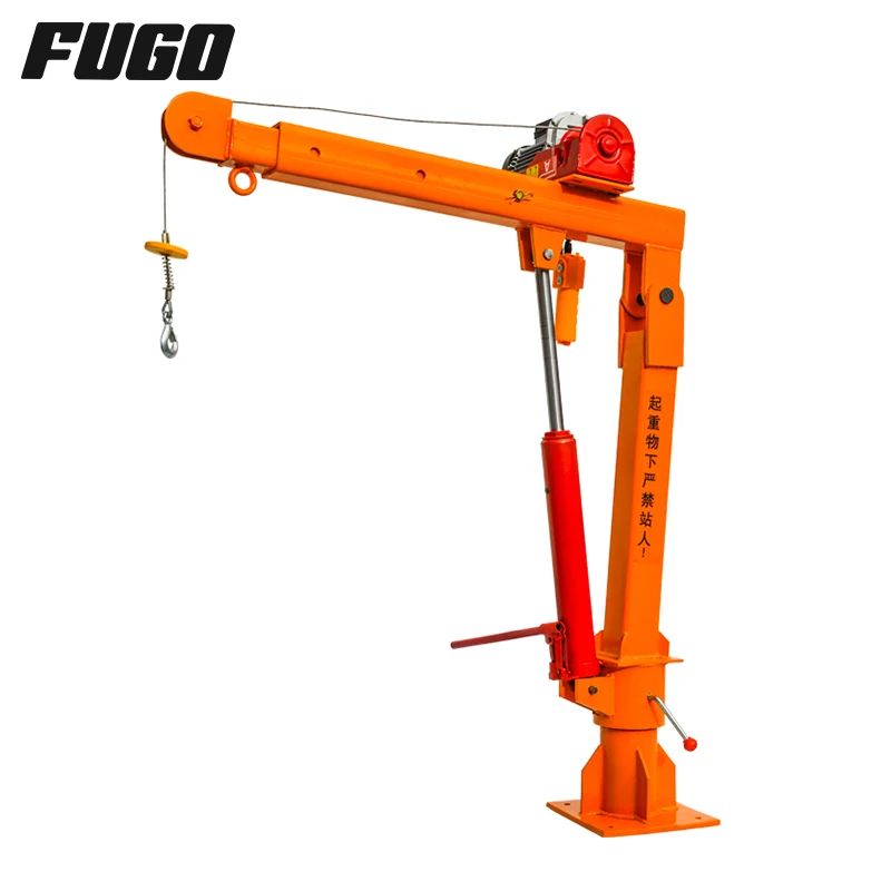 Mini Mobile Mounted Swivel Hydraulic Foldable Engine Shop PickUp Truck Crane with cable winch