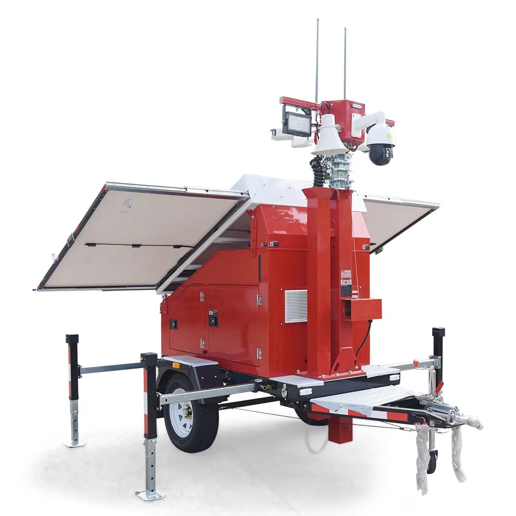 Portable Electric winch 9m Mast solar lighting tower