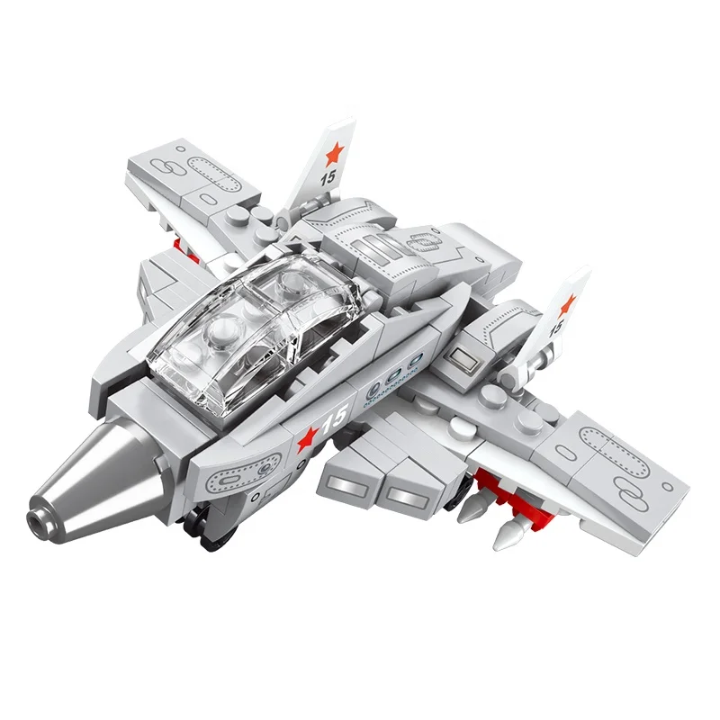 J-15 Fighter DIY Assembly Plastic Bricks Kids Toys Stem Building Educational Toys Kit