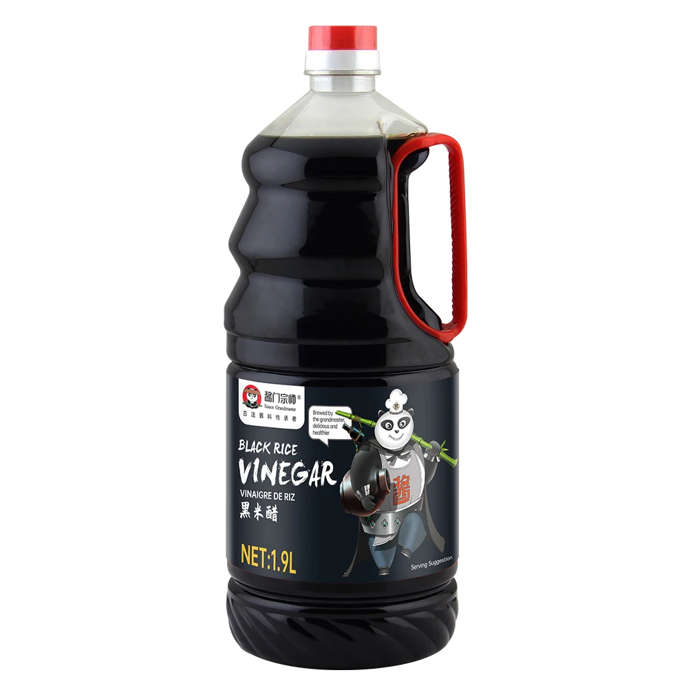 Supplier HACCP Liquid OEM Vinegar China Natural Brewed 1.9 L Sugar Free No Additives Black Vinegar Rich Vinegar Aroma 0 % Brix