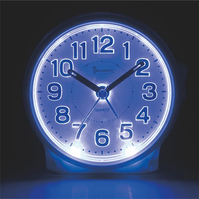 iMSH BB09604  Quartz analog clock table LED backlight alarm clocks wecker despertador bedside LED custom analogue alarm clock