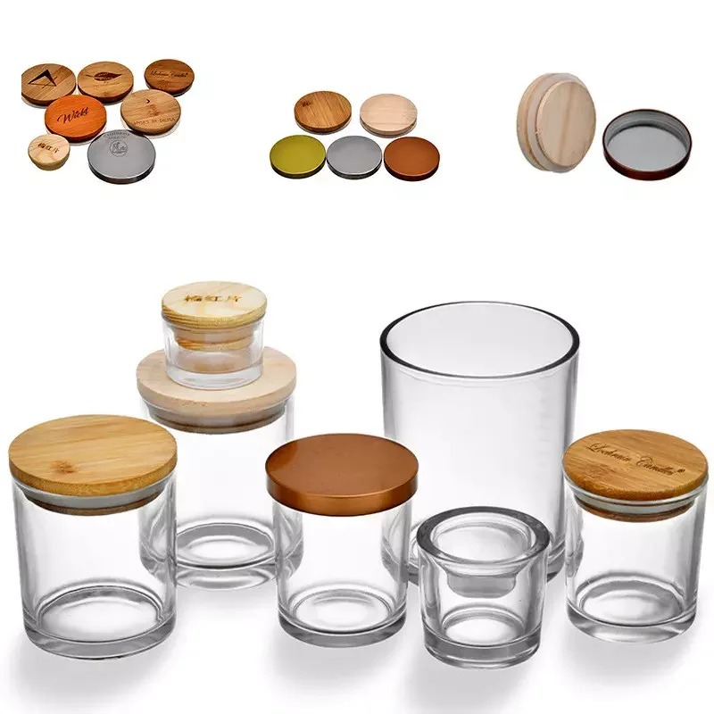 Factory direct sale multicolor luxury candle jars transparent candle containers wholesale glass jars for making candles