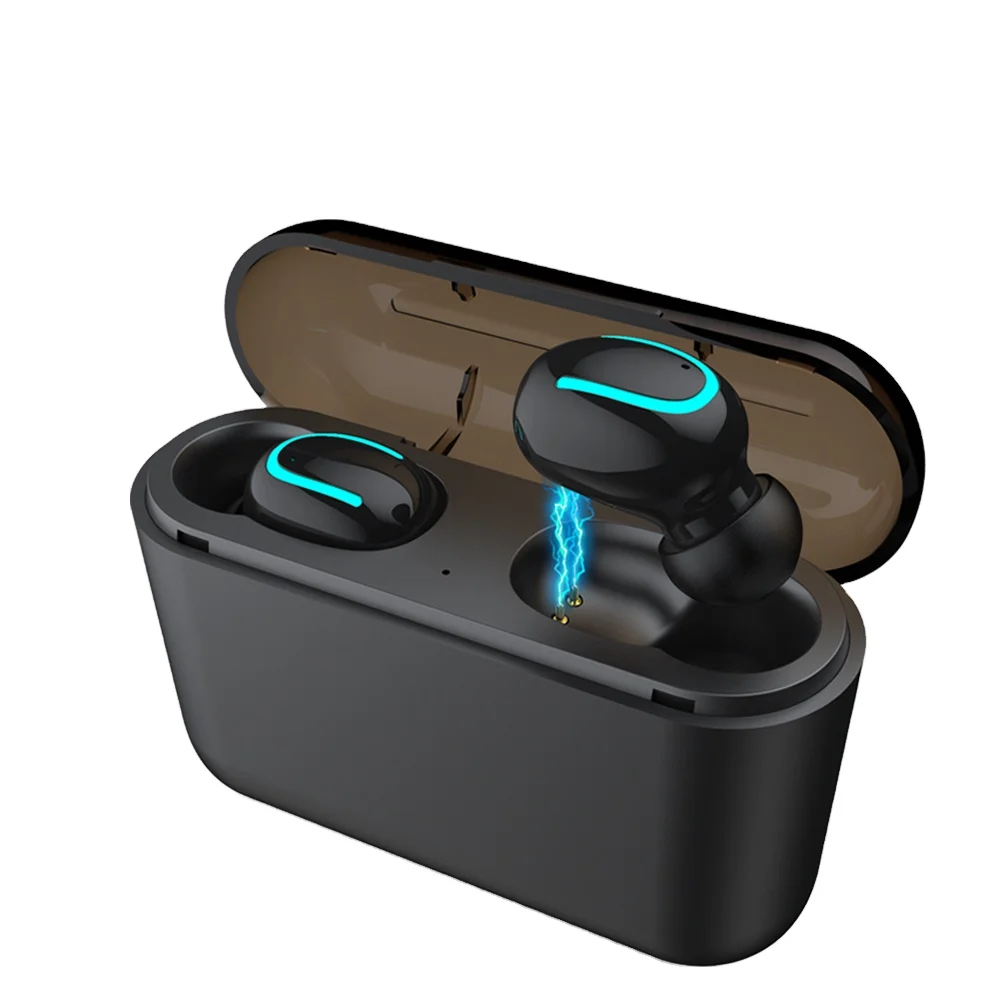 2021 Hot sale oem logo drop shipping waterproof power bank charger  mini earphone earbuds wireless bt pro tws Q32