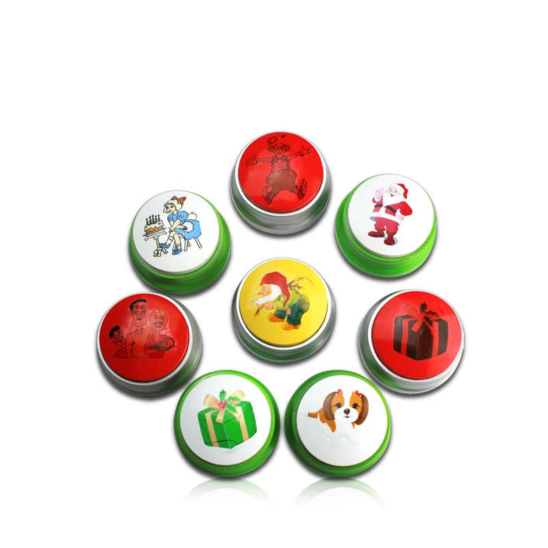 Factory Christmas Products Mini Buzzer Button Game Toy Voice Recordable Sound Button Custom Talking Push Buttons