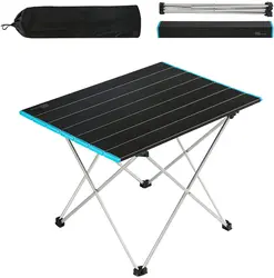 Портативный алюминиевый компактный стол для кемпинга, Сверхлегкий легко Очищаемый складной пляжный стол для путешествий, рыбалки