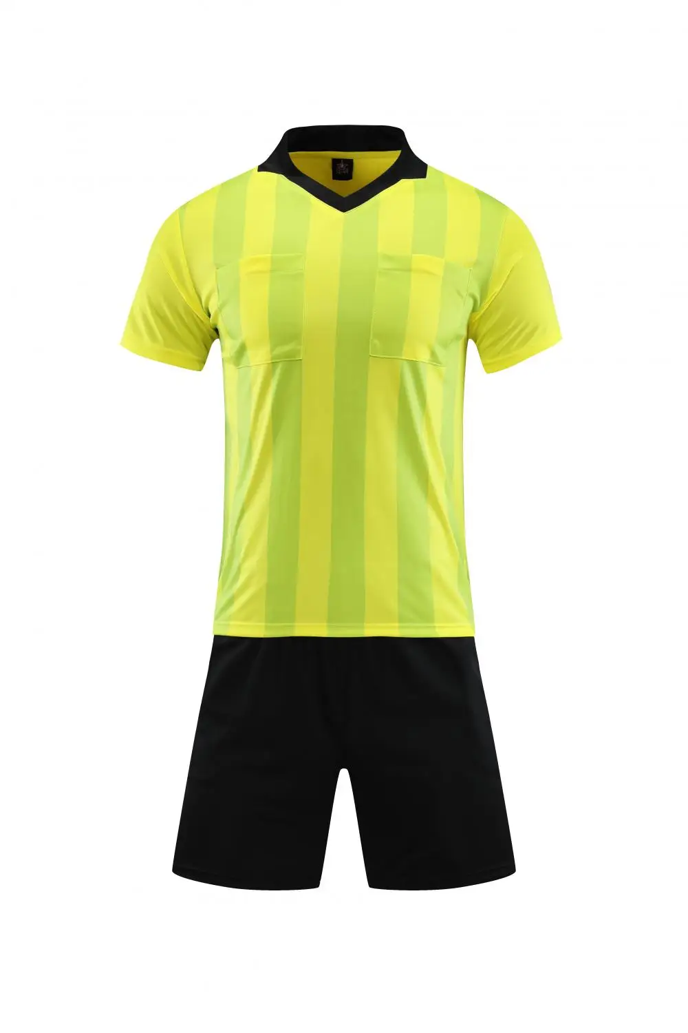 Pro Soccer Referee Jersey Set Custom Sublimation Short Sleeve Referee Costume Umpire Uniform