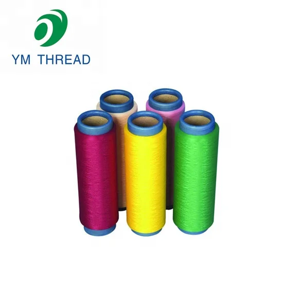 China knitting yarns Cone Dope Dyed DTY Black Polyester yarn 150D 300D SD DDB