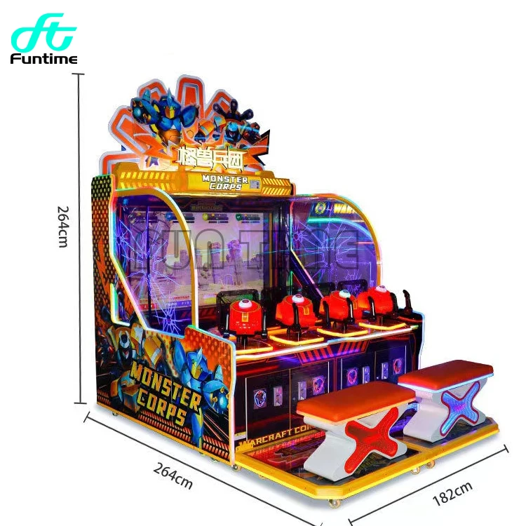 FunTime Indoor Video Arcade Machine Coin Operated Water Gun Shooting Games with EU Plug for Shopping Malls