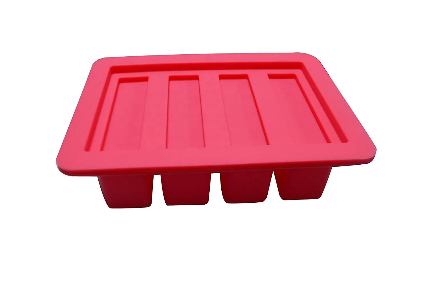 Easy Release Large Silicone Freezing Tray with Lid - makes 4 perfect portions - freeze soup broth or sauce soup mold tray