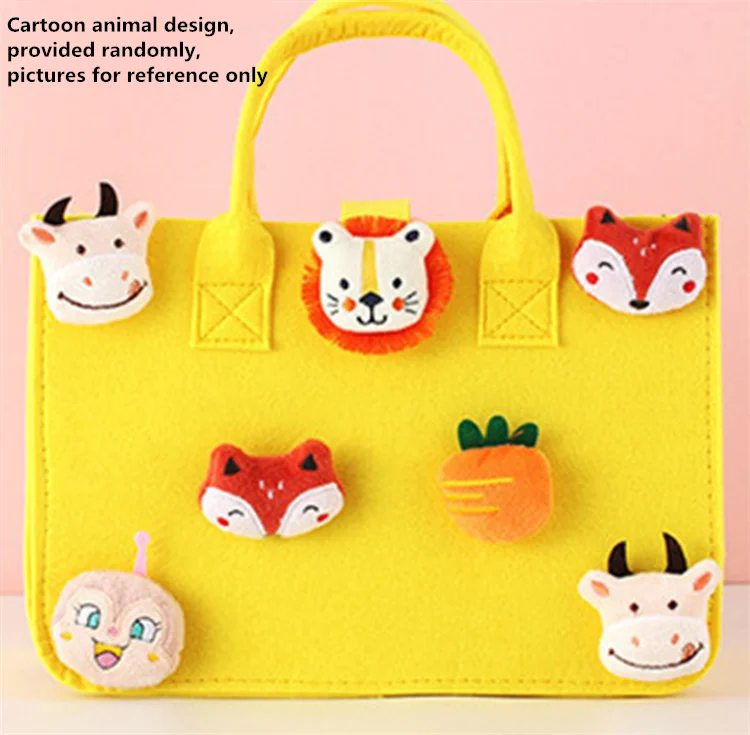 HOT sales felt fabric children cartoon handbag with cartoon dolls