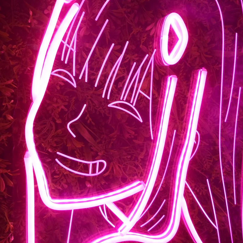 Welcome By Young Ladies  Pink Acrylic Anime Zero 2 Lovely Girl Led Neon Light For Bed Room Decor Neon Sign